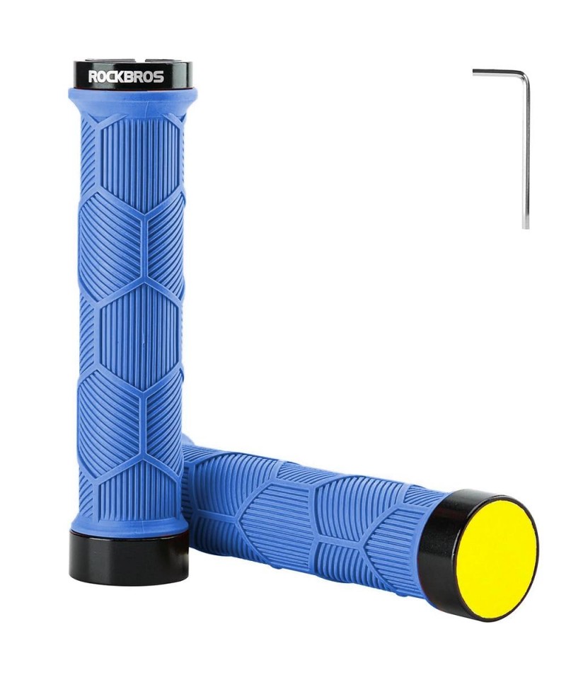 Rockbros 40720007003 bicycle grips with reflector - blue