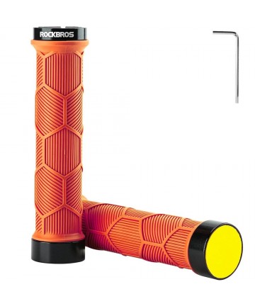 Rockbros 40720007004 bicycle grips with reflector - orange