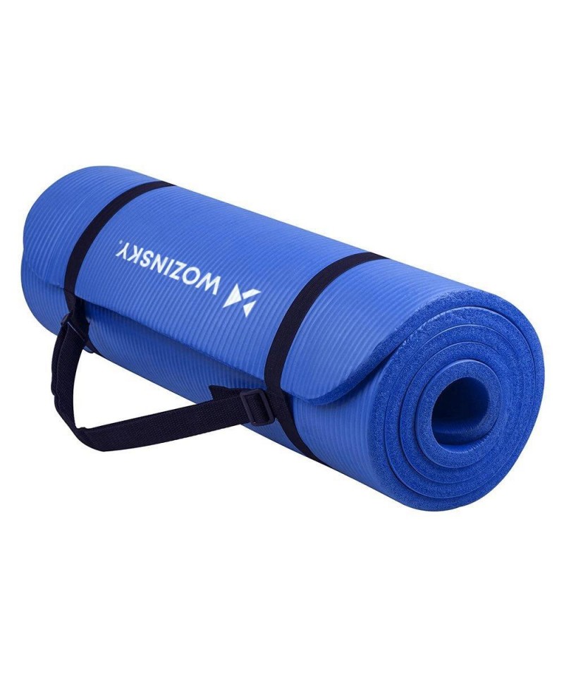 Wozinsky exercise mat 181 x 63 x 0.9 cm thick gymnastic yoga mat blue