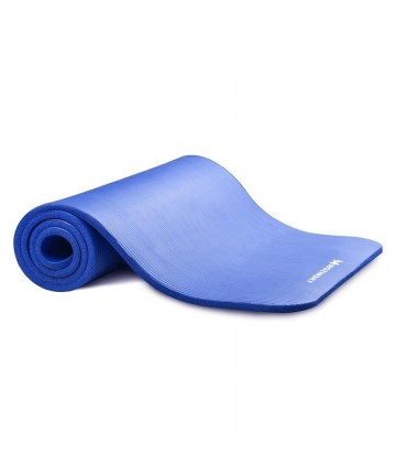Wozinsky exercise mat 181 x 63 x 0.9 cm thick gymnastic yoga mat blue