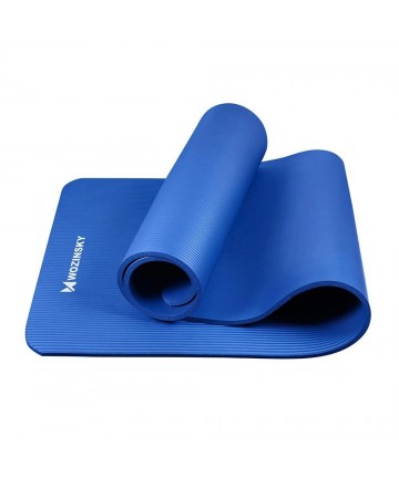 Wozinsky exercise mat 181 x 63 x 0.9 cm thick gymnastic yoga mat blue