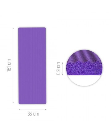 Wozinsky exercise mat 181 x 63 x 0.9 cm thick gymnastic yoga mat blue