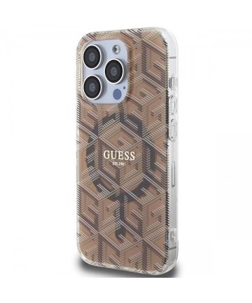 Guess IML GCube MagSafe case for iPhone 15 Pro Max - brown