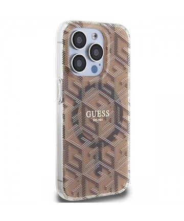 Guess IML GCube MagSafe case for iPhone 15 Pro Max - brown