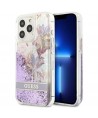 Guess GUHCP13LLFLSU iPhone 13 Pro / 13 6.1" purple/purple hardcase Flower Liquid Glitter