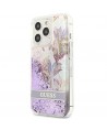 Guess GUHCP13LLFLSU iPhone 13 Pro / 13 6.1" purple/purple hardcase Flower Liquid Glitter