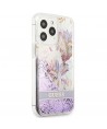 Guess GUHCP13LLFLSU iPhone 13 Pro / 13 6.1" purple/purple hardcase Flower Liquid Glitter