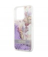 Guess GUHCP13LLFLSU iPhone 13 Pro / 13 6.1" purple/purple hardcase Flower Liquid Glitter