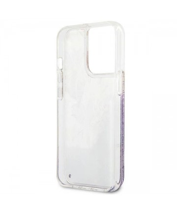 Guess GUHCP13LLFLSU iPhone 13 Pro / 13 6.1" purple/purple hardcase Flower Liquid Glitter