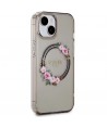 Guess IML Flowers Wreath MagSafe case for iPhone 15 / 14 / 13 - black