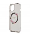 Guess IML Flowers Wreath MagSafe case for iPhone 15 / 14 / 13 - black