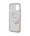 Guess IML Flowers Wreath MagSafe case for iPhone 15 / 14 / 13 - black