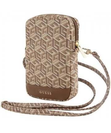 Guess Zip GCube Bottom Stripe phone bag - brown