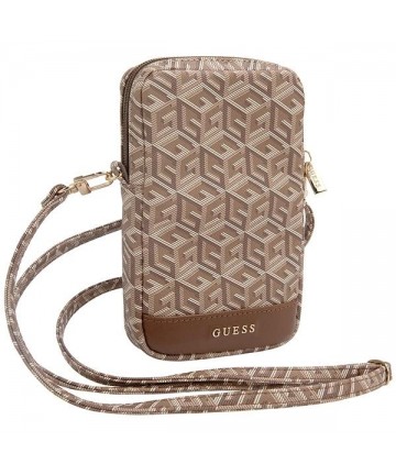 Guess Zip GCube Bottom Stripe phone bag - brown