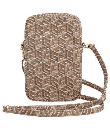 Guess Zip GCube Bottom Stripe phone bag - brown