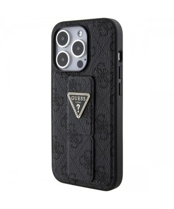Guess Grip Stand 4G Triangle Strass case for iPhone 15 Pro - black