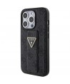Guess Grip Stand 4G Triangle Strass case for iPhone 15 Pro - black