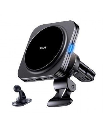 ESR Halolock Magnetic QI2 Car Holder with MagSafe 15W Inductive Charger for Air Vent - Black