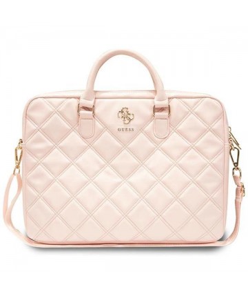 Guess Quilted 4G bag for a 16" laptop - pink