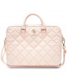 Guess Quilted 4G bag for a 16" laptop - pink