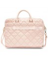 Guess Quilted 4G bag for a 16" laptop - pink