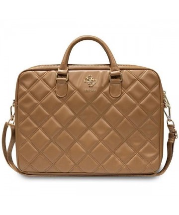 Guess Quilted 4G bag for a 16" laptop - brown