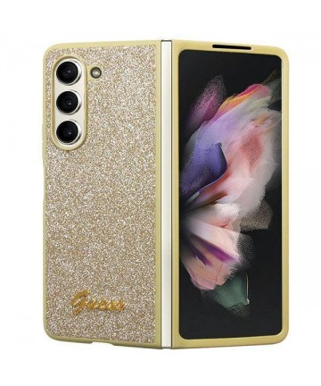 Guess Glitter Script case for Samsung Galaxy Z Fold 5 - gold