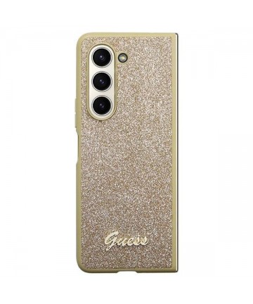 Guess Glitter Script case for Samsung Galaxy Z Fold 5 - gold