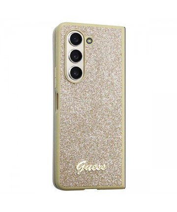 Guess Glitter Script case for Samsung Galaxy Z Fold 5 - gold