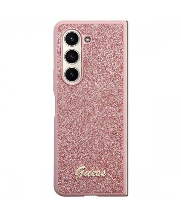 Guess Glitter Script case for Samsung Galaxy Z Fold 5 - pink