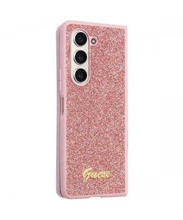 Guess Glitter Script case for Samsung Galaxy Z Fold 5 - pink