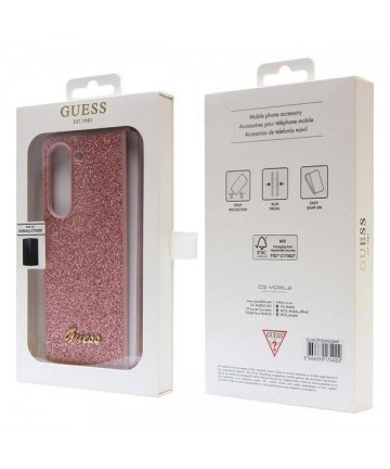 Guess Glitter Script case for Samsung Galaxy Z Fold 5 - pink