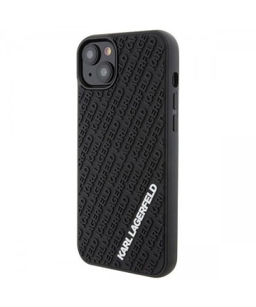 Karl Lagerfeld 3D Rubber Multi Logo case for iPhone 15 Plus - black