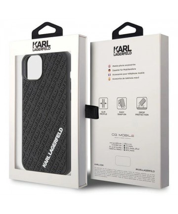 Karl Lagerfeld 3D Rubber Multi Logo case for iPhone 15 Plus - black