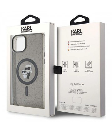 Karl Lagerfeld Karl&Choupette Glitter MagSafe case for iPhone 15 Plus - black