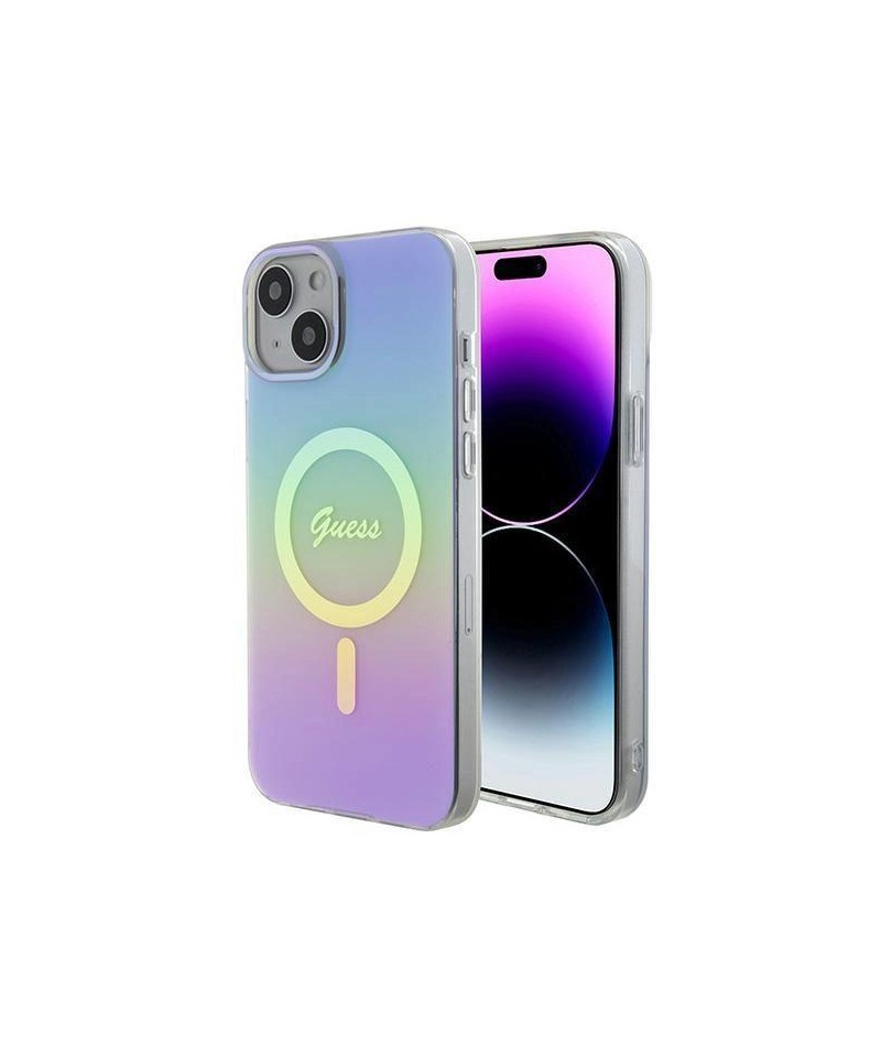Guess IML Iridescent MagSafe case for iPhone 15 Plus - purple