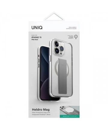 Uniq Heldro Mag Magclick Charging case for iPhone 15 Pro Max - transparent