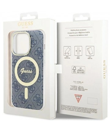 Guess IML 4G MagSafe case for iPhone 15 Pro Max - blue