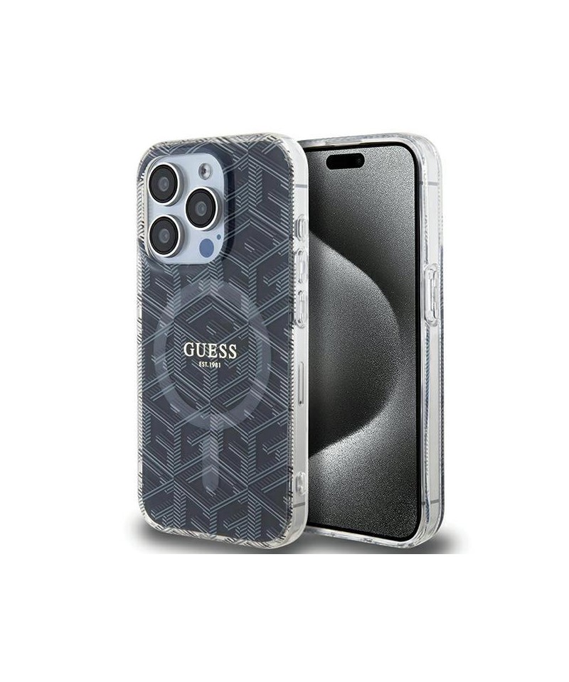 Guess IML GCube MagSafe case for iPhone 15 Pro Max - black