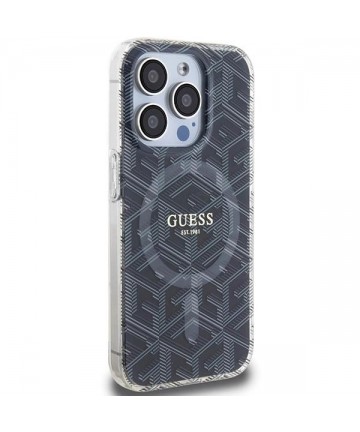 Guess IML GCube MagSafe case for iPhone 15 Pro Max - black