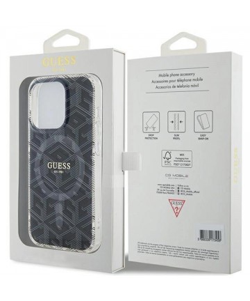 Guess IML GCube MagSafe case for iPhone 15 Pro Max - black