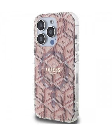 Guess IML GCube MagSafe case for iPhone 15 Pro Max - pink