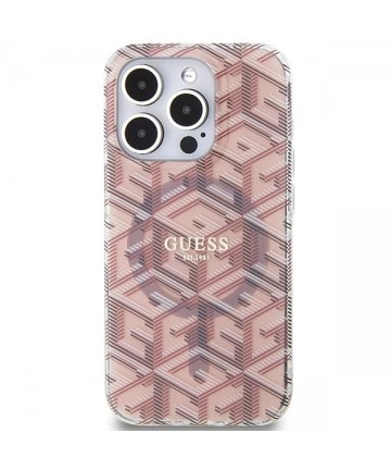 Guess IML GCube MagSafe case for iPhone 15 Pro Max - pink