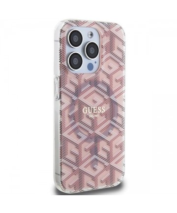 Guess IML GCube MagSafe case for iPhone 15 Pro Max - pink