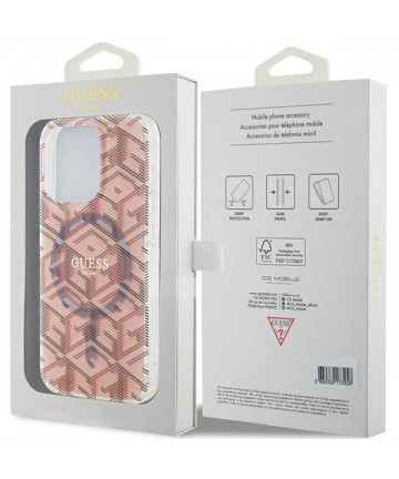 Guess IML GCube MagSafe case for iPhone 15 Pro Max - pink