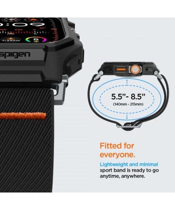 Spigen Lite Fit Pro Case with Strap for Apple Watch Ultra 1 / 2 (49mm) - Matte Black