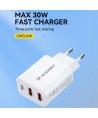 Wozinsky CWCUCW 30W USB-C / 2 x USB-A Wall Charger - White