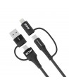 Wozinsky WNBAA 4in1 cable 2x USB-C 1x USB-A 1x Lightning 60W 1 m - black