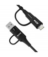 Wozinsky WNBAA 4in1 cable 2x USB-C 1x USB-A 1x Lightning 60W 1 m - black