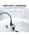 Wozinsky WNBAA 4in1 cable 2x USB-C 1x USB-A 1x Lightning 60W 1 m - black
